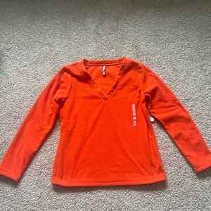 Orange V-neck Pullover